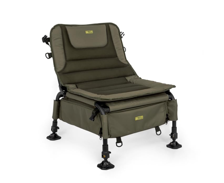 Korum Progress Ruckchair SS | Steel Framed Chair and Compact Flatbed Carryall in One | Large Below Seat Storage Space with 3 Entry Points | Rear Slot Pocket | D Loops for Mats and Nets | K0300058