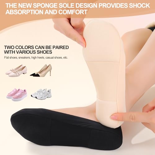 Image of No Show Socks Women with Sponge 6 Pairs Cushioned Sole