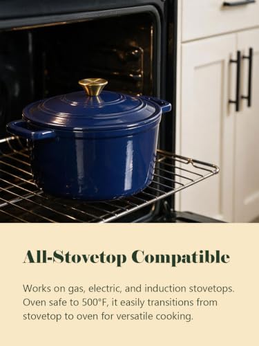 Tastedeli 6.5QT Enameled Cast Iron Dutch Oven Pot with Lid, Purple - image 4