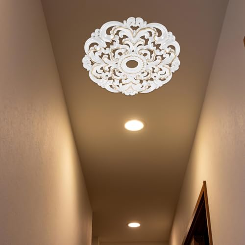 Médaillon de plafond vintage fleur pour sublimer le lustre du salon DOITOOL