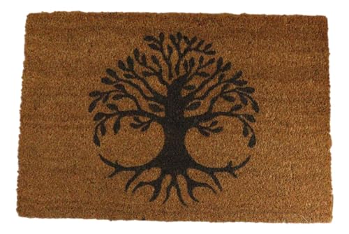 Ebros Gift Metaphysical Magic Wicca Occult Witcraft Halloween Themed Coir Coconut Fiber Vinyl Backing Floor Mat Doormat 24" By 16" Indoor Outdoor Home Accent (Tree of Life Eden)
