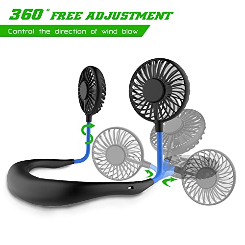 Hand-Free-Mini-USB-Personal-Fan-Rechargeable-Portable-Headphone-Design-Wearable-Neckband-Fan3-Level-Air-Flow7-LED-Lights360-Degree-Free-Rotation-Perfect-for-Sports-Office-and-Outdoor-Blue