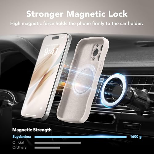 Coque iPhone 15 Pro Max antichoc silicone pierre aimant puissant