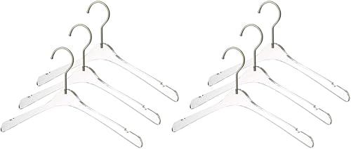 Miniatura 4 de YBM Home Perchas acrílicas transparentes de calidad hechas de acrílico transparente para un aspecto y sensación de lujo para el armario del armario,