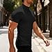 Mens High Collar Turtleneck Short Sleeve Mock Neck Shirts Tops Summer Tops 2026 Husband Boyfriend Birthday Clothes Black
