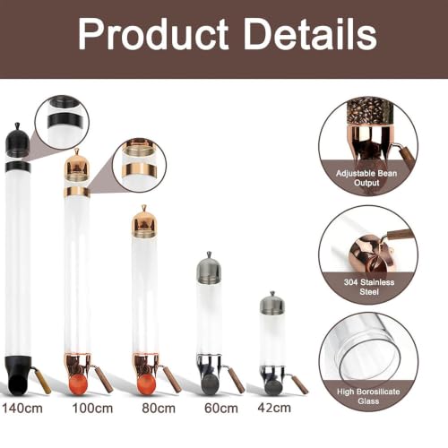 Dispensador de granos de café Silver60cm contra la humedad: contenedor hermético de gran capacidad 5