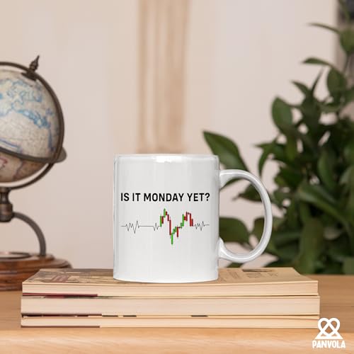 Panvola Is it Monday Yet Heartbeat Traders Gifts Investor Day Trading Stock Market Novelty Drinkware Ceramic Mug 11 oz White - Image 6