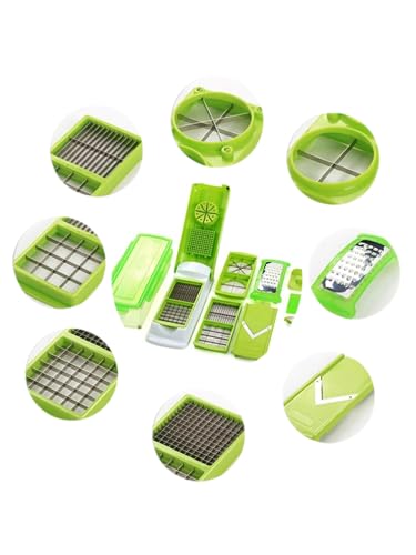 La Mejor Recopilación de Slicer dicer disponible en línea para comprar. 47 Cortador de Verduras Multifuncional, Verde, Set de Rebanador y Rallador con Contenedor de Almacenamiento, Accesorios de Cocina para Frutas y Vegetales