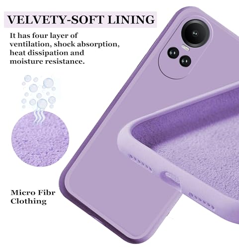 Image of A rtistque Liquid Silicone Back Cover Case for Oppo Reno 10 5G / Oppo Reno 10 Pro 5G Shockproof TPU Soft Flexible with Camera Protection - Purple