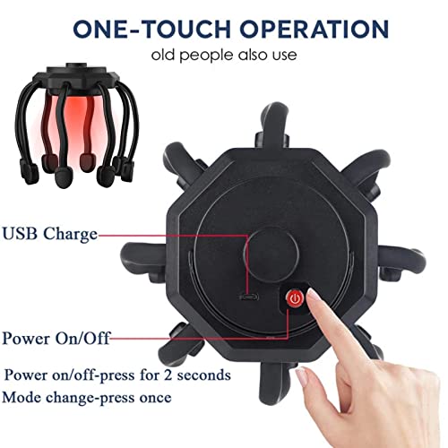 Image of Ultra Scalp Massager - Electric Scalp Head Massager with 3 Modes, 360 Degree High-Frequency Contact, Octopus Claw Scalp Massager for Deep Relaxation, Hair Stimulation,(Black)