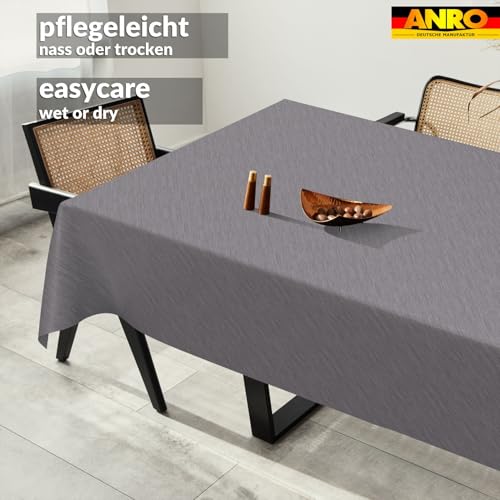 Nappe en toile cirée aspect textile lavable grise table de jardin - 8