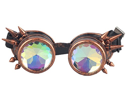 ZAIQUN Kaleidoscope Glasses Steampunk Goggles Rivet Steampunk Windproof Mirror Vintage Gothic Rave Rainbow Crystal Lenses Glasses steampunk buy now online ZAIQUN Kaleidoscope Glasses Steampunk Goggles Rivet Steampunk Windproof Mirror Vintage Gothic Rave Rainbow Crystal Lenses Glasses steampunk buy now online