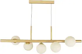 Pendente Jabuticaba Moderno 5 Globos de Vidro Alumínio Dourad Base G9 Fio Regulável 2m Decoração Interior