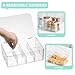 novelinks Clear Plastic Tea Bag Organizer Stackable Storage Organizer with Lid Divided Container Box with Lid for Kitchen Cabinet, Condiments,Countertop, Pantry, Hold Coffee Pods, 1 Pack
