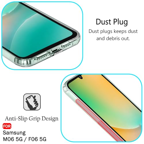 Image of TheGiftKart Back Cover Soft Case for Samsung Galaxy M06 5G / F06 5G | Best Camera Protection | Inbuilt Dust Plugs & Anti-Slip Grip | Ultra Clear Slim Case for Samsung M06 / F06 (Silicone, Transparent)