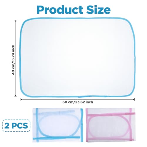 Image of 2 Pcs Pressing Cloth For Ironing Mat Ironing Cloth To Protect Clothes Scorch Saving Mesh Board Cover Pad High Temp Protective Pressing Pads Iron Insulation Net Fabric For Protect Fabrics(Blue,Pink)