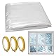 Winter Thermo Cover Fenster-Isolierfolie,Wärmeschutzfolie Fenster Isolierfolie Kit, DIY Isolierfolie Fenster Kälteschutzfolie Fenster mit für Winddicht und Warm im Winter (clear, 1.6×5m)