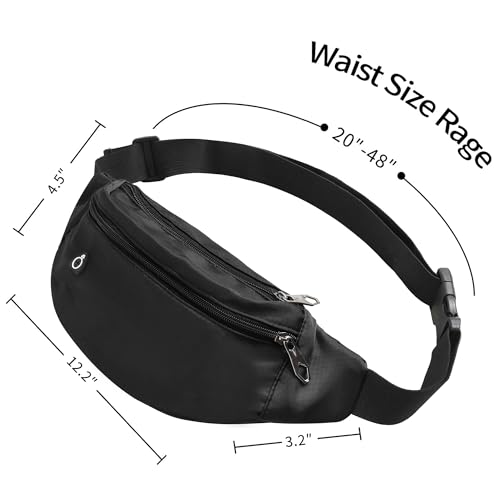 fanny pack for women and man crossbody bag cross body bag with adjustable strap for travel running hiking walking workout black