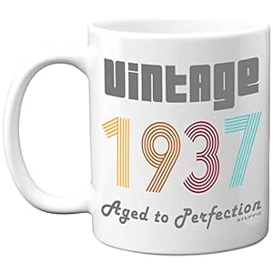 Stuff4 85. Geburtstag Geschenke für Männer und Frauen – 1937 Vintage Kaffeetasse, 325 ml, Keramik, spülmaschinenfest…