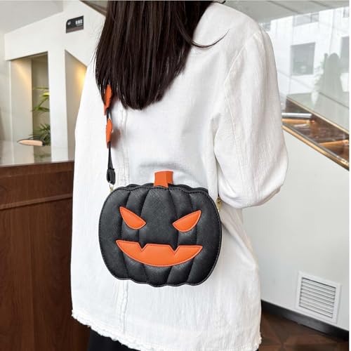 Halloween Crossbody Bag PU Leather Pumpkin Purse Novelty Ghost Shoulder Bag Horror Halloween Funny Handbag3