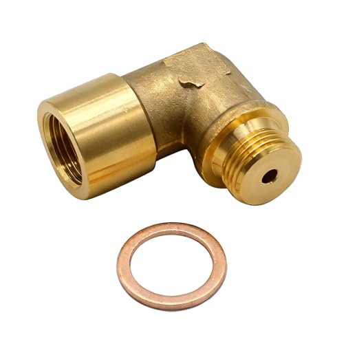 Oxygen Sensor Adapter M18*1.5 Brass with Copper Gasket, O2 Lambda Sensor Spacer Leakproof Seal for Car Decat, Solve Check Engine Light, Fits 45/64(1.8cm) Thread