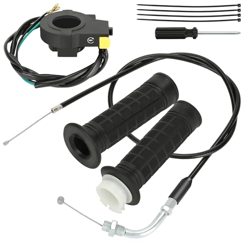 Image of YOXUFA Throttle Cable Twist Throttle Handle Grip Assembly for 2 Stroke Engine 80cc 100cc 49cc 50cc Gas Motor Motorized Bicycle Bike Parts with 7 /8 inch 22mm Handlebar
