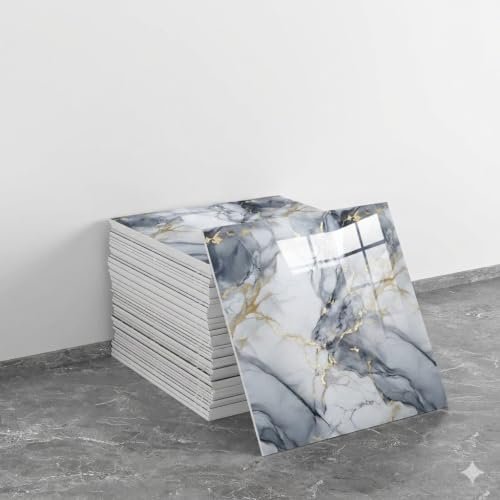 Image of WALLVEAR Blue Gold Marble Wall Panel 2x2 Ft PVC Sheet (4)