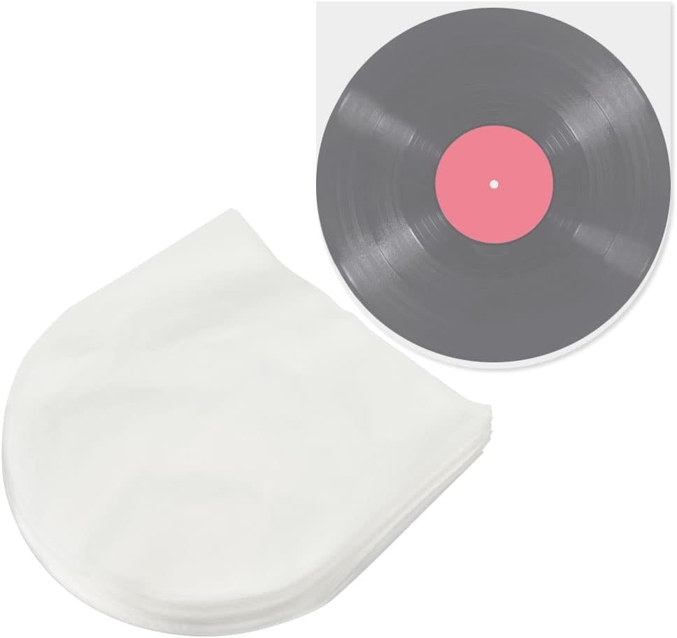 50 Pieces Record Sleeves 12 Inch LP Vinyl Inner Sleeves Semi-Transparent Anti Static Single Cover Round Record Album Covers for 12 Inch Record