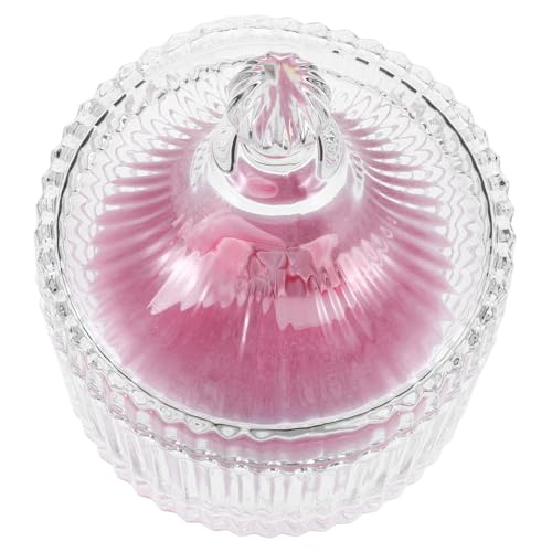 FOMIYES Polvo Corporal Grande Esponja Maquillaje Suave Esponjoso con Lazo Rosa Aplicador para Base con Envase Vidrio para Mujer