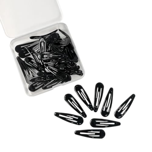 Tranchou Coated Hair Barrettes for Women, Non-Slip Metal Hair Clip Barrettes, Drop Oil Protection Snap Hair Clips for Kids, Teens, Girls(40Pcs, Black),5.51 x 3.1 x 0.78in