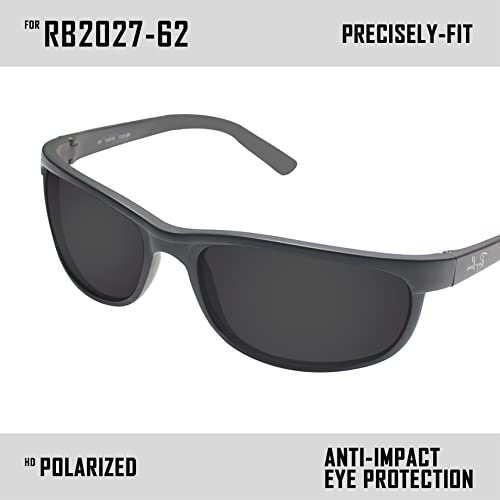 Image of Polarized Replacement Lenses for Ray-Ban Predator 2 RB2027 62mm Sunglass Dark Black - Polarized