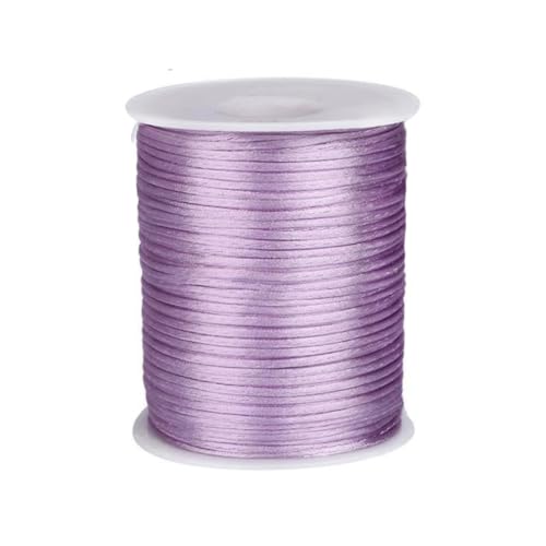 1.5 mm x 110 Yards Nylon Satin Cord Beading Braided Thread String for Chinese Lucky Knotting Rattail Macrame Necklaces Bracelets Jewelry Making (Light Purple)