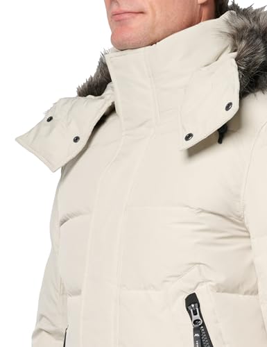 Image of Andrew Marc Men's Short Quilted Inner Bib Attached Umbra Down Bomber With Hybrid Down Fill