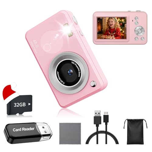 Appareil photo numérique cadeau enfants et ados avec zoom 16x et carte 32 Go