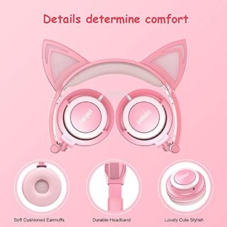 Isightguard Casque filaire pour enfant avec LED pour fille, prise audio 3,5 mm pour téléphone portable, rose - Les Beatles, Paul McCartney, John Lennon, RIngo Starr, George Harrison Isightguard Casque filaire pour enfant avec LED pour fille, prise audio 3,5 mm pour téléphone portable, rose – Image 3
