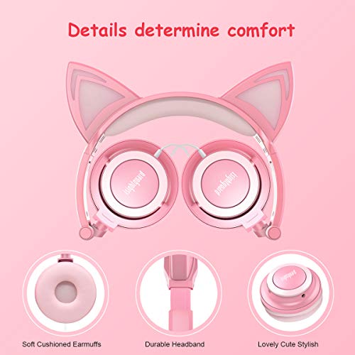 Isightguard Casque filaire pour enfant avec LED pour fille, prise audio 3,5 mm pour téléphone portable, rose - Les Beatles, Paul McCartney, John Lennon, RIngo Starr, George Harrison Isightguard Casque filaire pour enfant avec LED pour fille, prise audio 3,5 mm pour téléphone portable, rose – Image 4