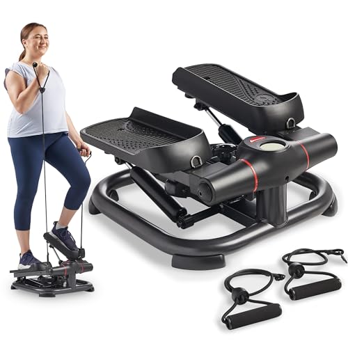 Sunny Health & Fitness Smart Power Stepper with Resistance Bands for Cardio