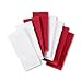 KitchenAid Cotton Classics Antimicrobial Solid Textured Kitchen Towels, 8 Pack, Absorbent, 100% Cotton, Passion Red, White, 17 x 28 Inches