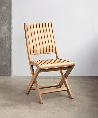 Chaise de jardin pliante de luxe en teck massif certifié N°5
