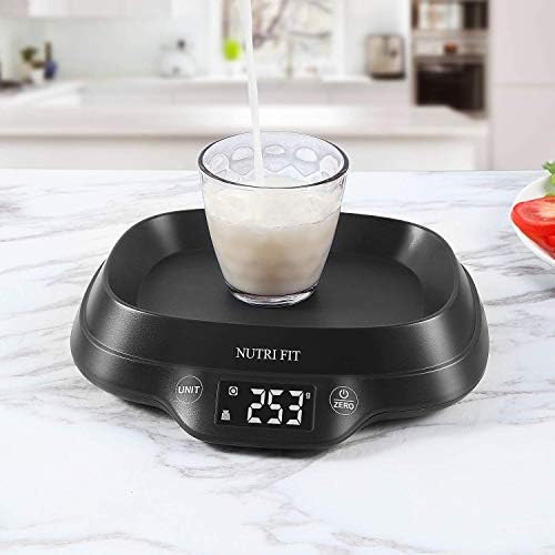 NUTRI FIT Digital Food Scale with Removable Bowl for Baking Cooking Dieting Max 11lb 0.1g Grams Backlight LCD Display Precise Weighting (Batteries Included)-Black 8 NUTRI FIT Digital Food Scale with Removable Bowl for Baking Cooking Dieting Max 11lb 0.1g Grams Backlight LCD Display Precise Weighting (Batteries Included)-Black