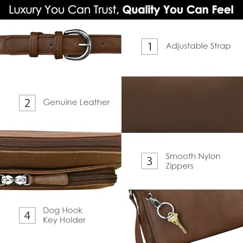 Image of ili New York Genuine Leather Crossbody Bags for Women - Premium RFID Blocking Shoulder Bag Organizer with Adjustable Strap