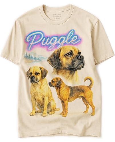 Puggle Vintage Tshirt for Men & Women 100% Raw, Natural & Undyed Cotton