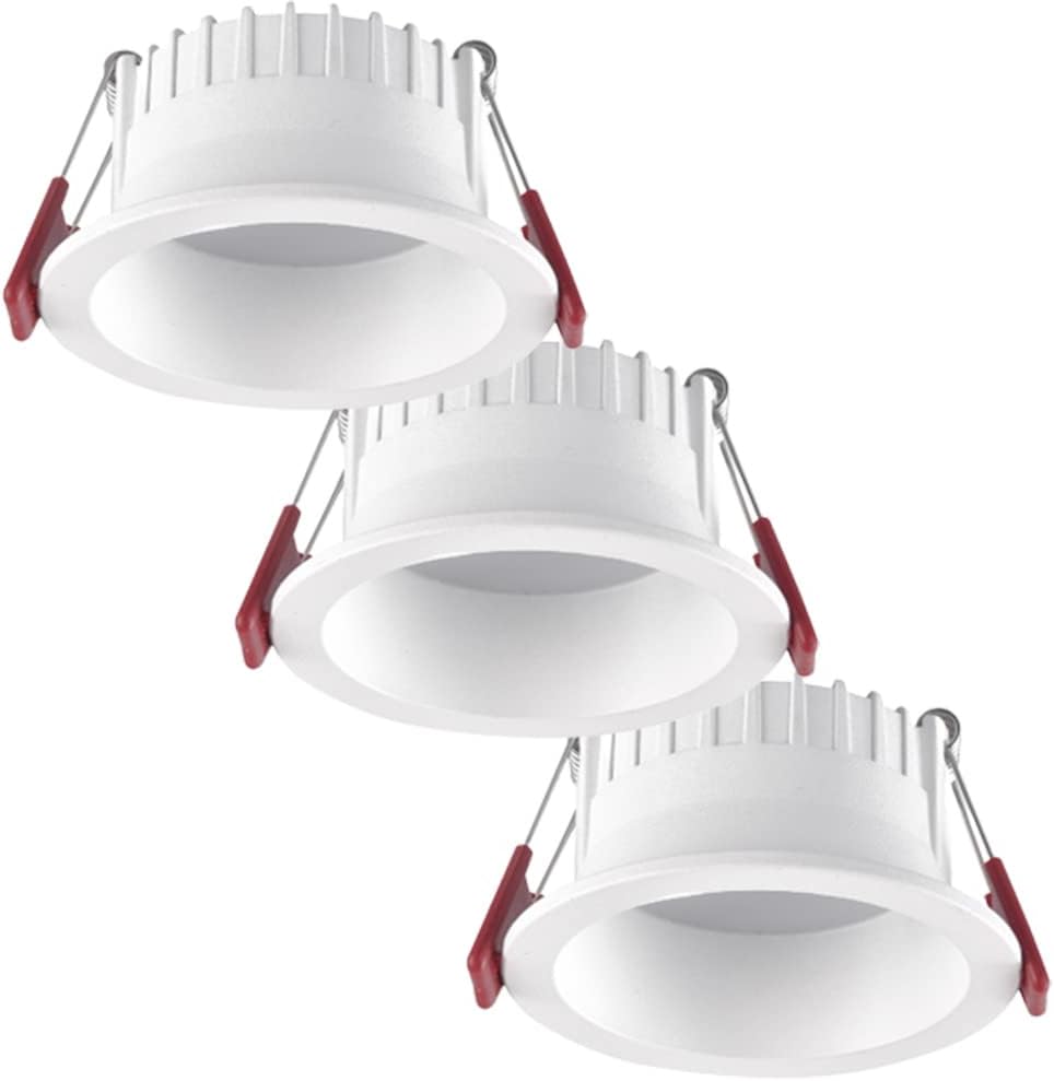 3 Pack LED Downlight Baffle Trim 7W/12W/20W/30W Anti-Glare Led Ceiling Lamp LED Spot Lighting Bedroom Kitchen Recessed Downlight Simple Retrofit Installation - No Flicker