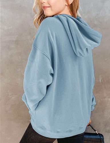 yuccalley girls casual long sleeve hoodies cute oversized fleece pocket sweatshirt tops