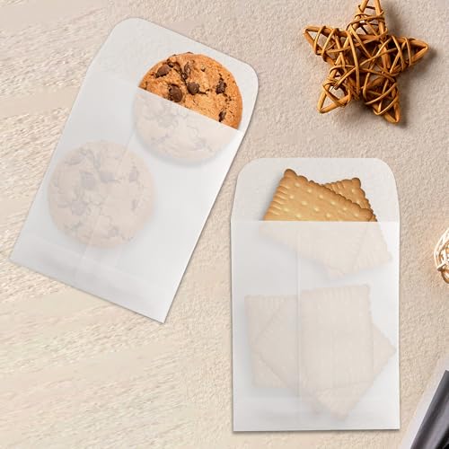 Sobres pequeños de vidrio para recuerdos de boda y dulces de bautizo en papel encerado 50 uds 5