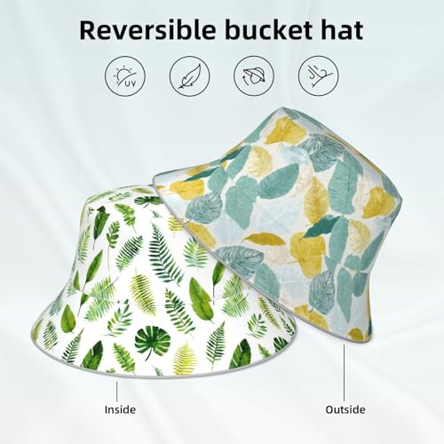 Image of Bucket Hat Double-Side-Wear Reversible Sun Hat Beach Travel Hiking for Women Men