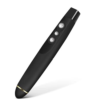 RK Shop Wireless Presentation Pointer Pen Remote Control Professional Laser Pen with Infrared Pointer Presenter Slide Changer PPT Powerpoint Page Up and Down Controller