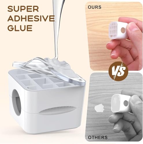 SC+ 6 Pack Clips Magnéticos para Cables • Soporte para Cables bajo Escritorio • Organización de Cables para Oficina en Casa, Teléfono, Auto, Pared, Escritorio, Velador • Soporte Premium para Cables (Blanco) miniatura 3