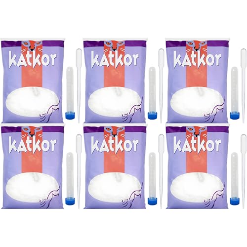 Katkor Cat Urine Sample Kit 6 Pack - Non-Absorbent Cat Litter for Urine Collection Includes Pipette & Tube 200g - Hygienic Cat Urine Sample Kit for Testing & Diagnosis