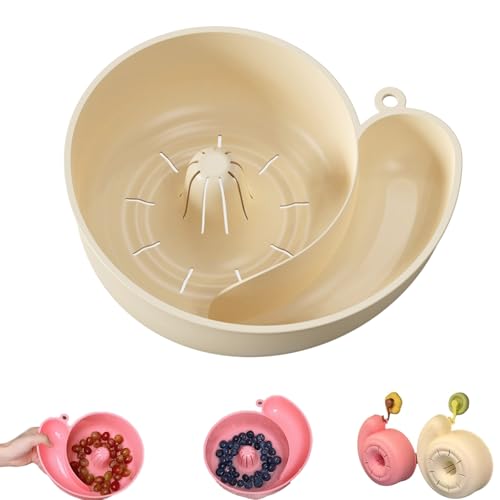 snail-shaped drain basket berry washer spinner bowls,snail shaped fruit washer,snail-shape rotating strainer,snail shaped fruit washer bowl,panier égouttoir à escargots, Vegetable Fruit Bowl-1pcs-B